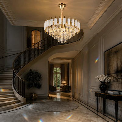 VERSAILLES Nobile kristálycsillár 5xE14, átmérő 40 cm, fényes arany és fehér