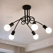 Modernista csillár Penta 5, 5x E27, fekete, modern design - 10_LC366-5BK.png