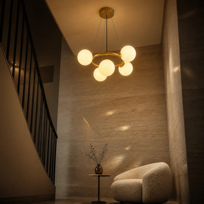 LOFT kamrás csillár, 5x G9, fehérarany, fém, állítható magasságú, modern - 10_LC802-5GD.png