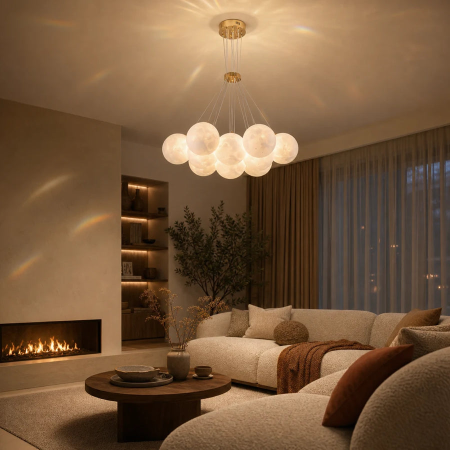 MODERN LOFT Bagliore csillár, földgömb, 9xE27, állítható magasságú, arany - 10_LC816-9GD.png