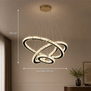 Függesztett LED-es csillár távirányítóval és kristály PRISM LUMINIS 79W, 3 kör, hideg/meleg/semleges fény, szabályozható, króm, állítható magasságú - 11_LT029.png