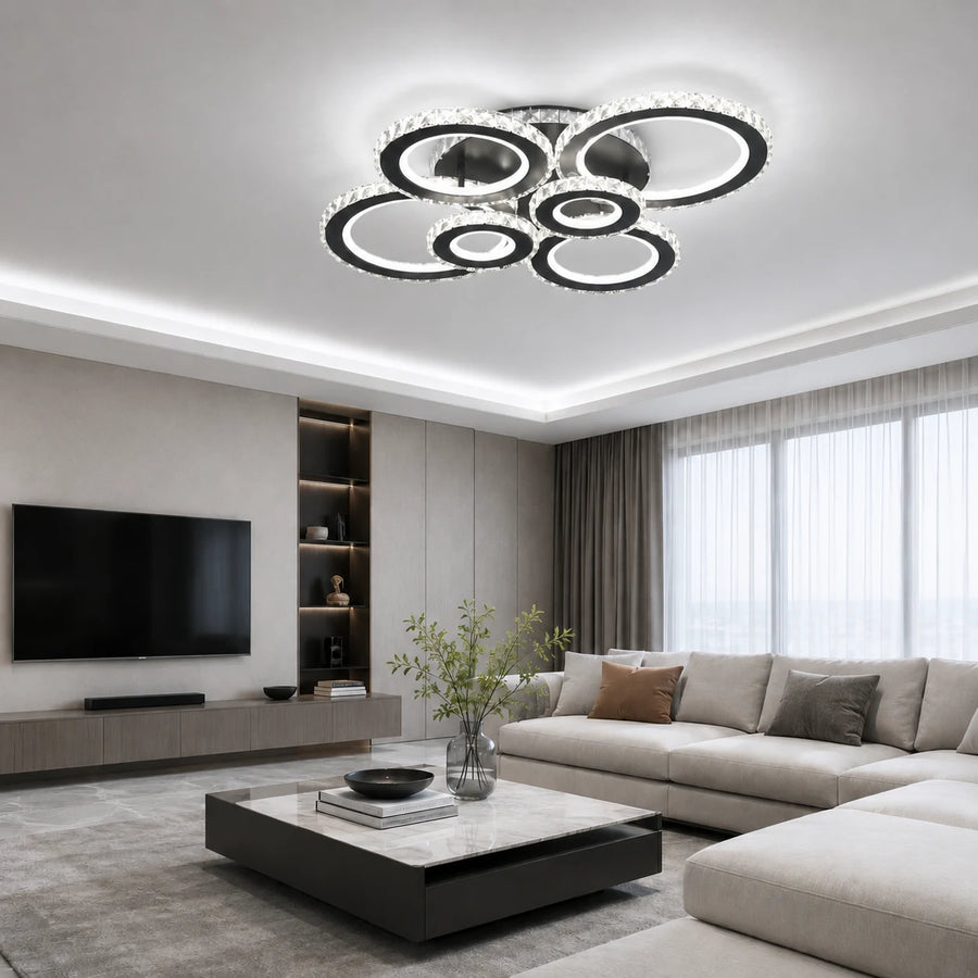 LED csillár távirányítóval és kristály NOVA ROTONDA RGB 145W, 6 kör, hideg/meleg/semleges fény, szabályozható, fekete - 11_LT073-6BK.png