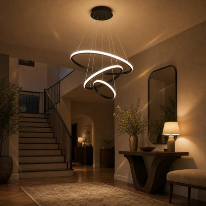 LED függő csillár RICCI 81W, 3 kör, hideg/meleg/semleges fény, fekete, állítható magasságú - 12_LL104-3BK.png