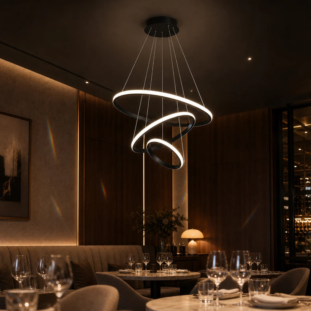 LED függő csillár RICCI 81W, 3 kör, hideg/meleg/semleges fény, fekete, állítható magasságú - 13_LL104-3BK.png