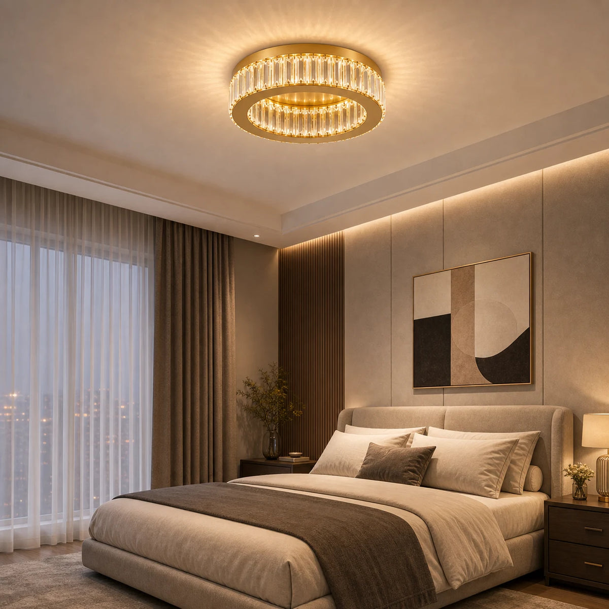LED csillár távirányítóval és kristály VERTUS 31W, 50cm, Kör, Hideg/Meleg/Semleges fény, Szabályozható, Arany - 20_LLC150-500GD.png