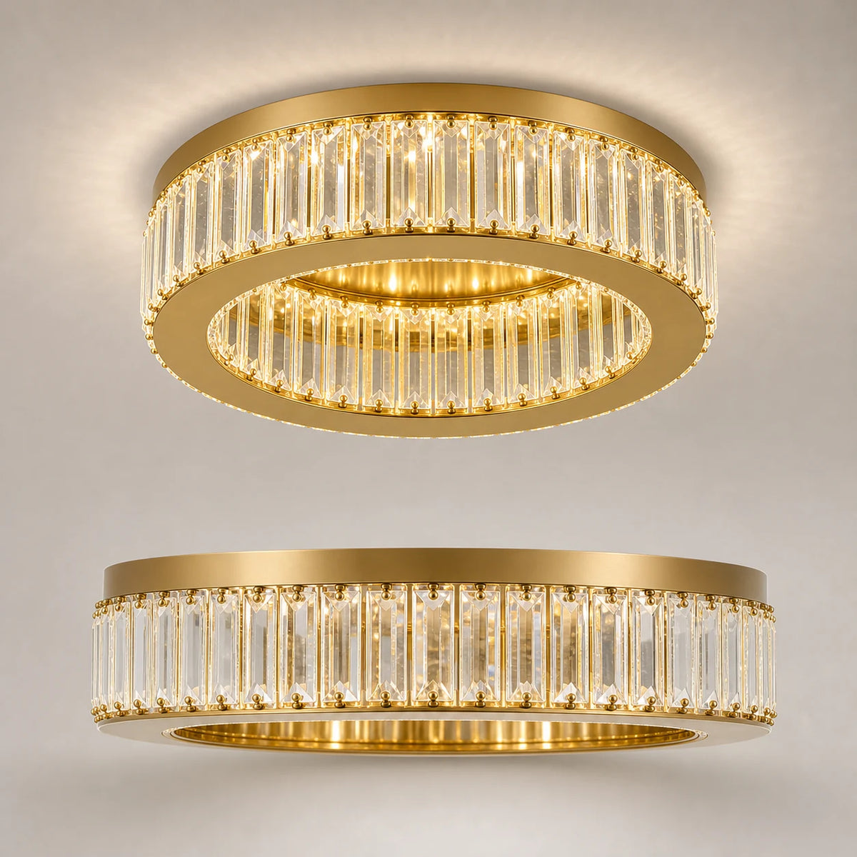 LED csillár távirányítóval és kristály VERTUS 31W, 50cm, Kör, Hideg/Meleg/Semleges fény, Szabályozható, Arany - 26_LLC150-500GD.png