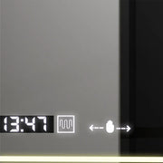 Téglalap alakú LED -tükör, 60x80cm, venezia érzékelő mozgásglow marcello, leolvasztási rendszer, óra és hőmérő, dimálható
