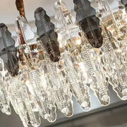Candelabru Oliver, 8*E14, króm, fém és kristály
