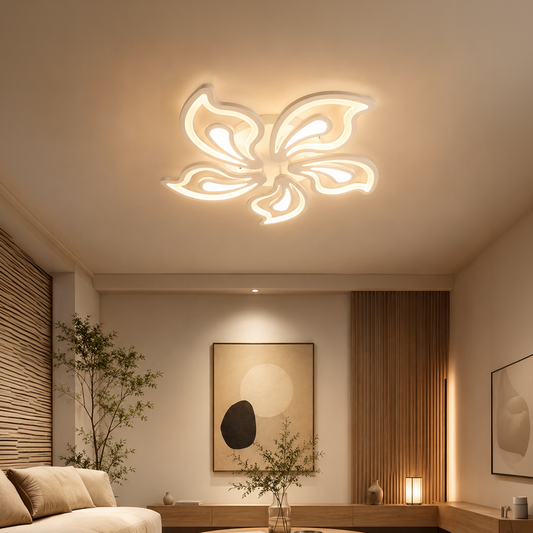 LED csillár távirányítóval GLORIOSA 95W, 5 szirom, hideg/meleg/semleges fény, szabályozható, fehér