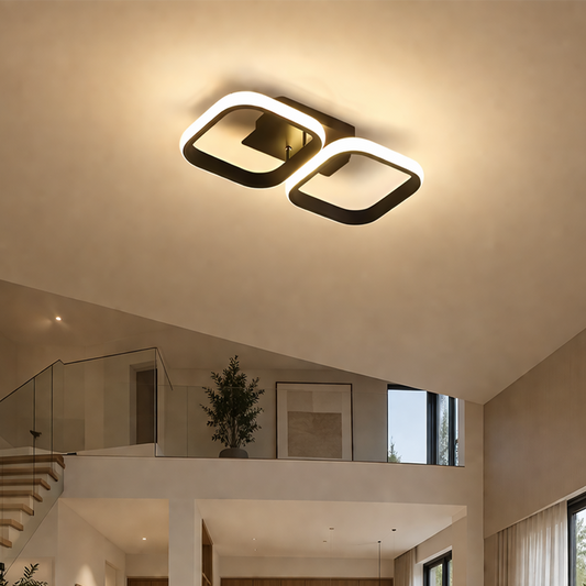 LED csillár VERTEX 21W, 2 négyzet, lineáris, hideg/meleg/semleges fény, fekete