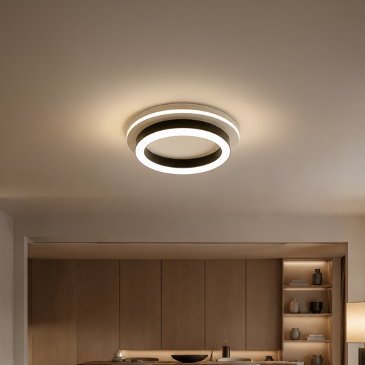 MODERN LED csillár 25W, átmérő 20cm, kerek, hideg/meleg/semleges fény, fekete