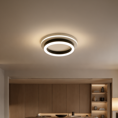 MODERN LED csillár 25W, átmérő 20cm, kerek, hideg/meleg/semleges fény, fekete