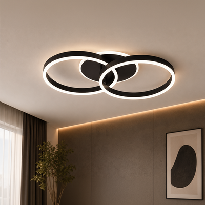 LED csillár távirányítóval RIGA LILITH 34W, 2 kör, Hideg/Meleg/Semleges fény, Szabályozható, Fekete