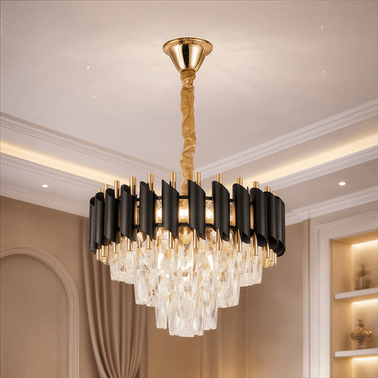 Nobile VERSAILLES kristálycsillár 5xE14, átmérő 40 cm, fényes arany és fekete