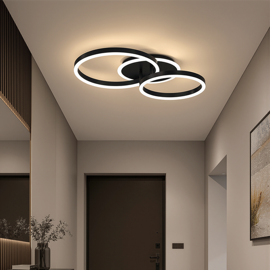 LED csillár távirányítóval RINOVA 66W, 2 kör, hideg/meleg/semleges fény, szabályozható, fekete