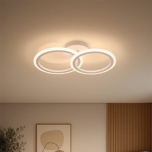 LED csillár távirányítóval BETTY 27W, 2 kör, hideg/meleg/semleges fény, szabályozható, fehér