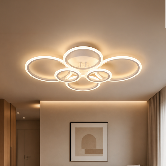 LED -csillár Betty 82W távirányítóval, 6 kör, hideg/forró/semleges fény, instabil, fehér