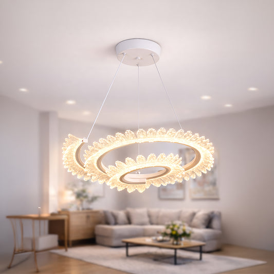 LULUS LED PRISM LUMINIS, CRYSTAL ÉS MÉG, 210W, 4 CIRCLES, DIMILE, állítható magasság, hideg/forró/semleges fény, fényűző világítás