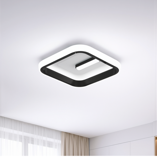 LED csillár VICTORIA 19W, szögletes, hideg/meleg/semleges fény, fekete, fehér