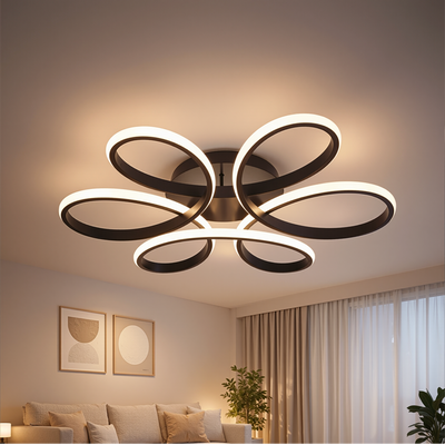 LED csillár távirányítóval HELIX 63W, Hideg/Meleg/Semleges fény, Szabályozható, Fekete