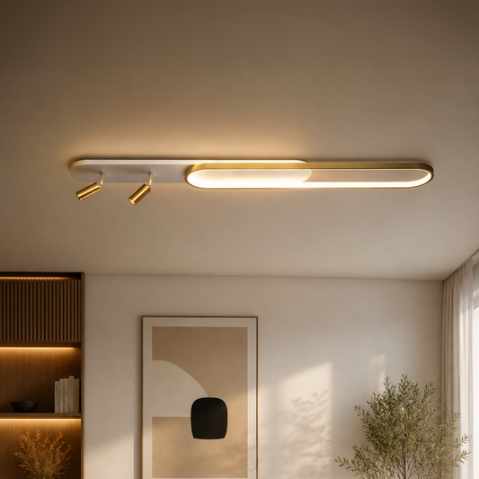 LED csillár állítható projektorral FISSO Camilla, 66W, hideg/meleg/semleges fény, fényes arany