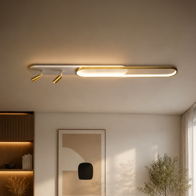 LED csillár állítható projektorral FISSO Camilla, 66W, hideg/meleg/semleges fény, fényes arany