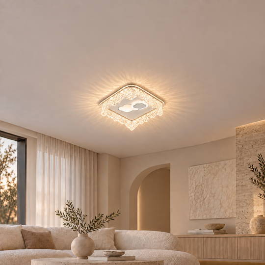 STARK LED csillár, 20 W, átmérő 19 cm, meleg/semleges/hideg fény, fehér, fém és akril