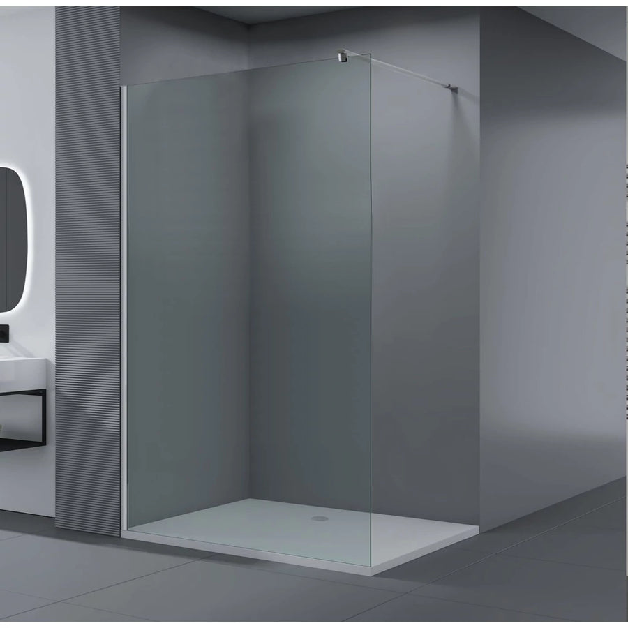 Paravan duș Walk-In 90x195 cm, sticlă securizată 8 mm, satin, profil metalic rezistent