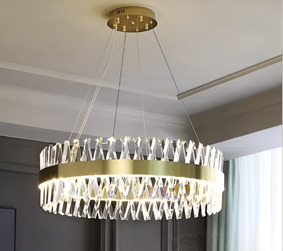 LED Alessandro csillár távirányítóval, 68W, dimálható, 3000K/4000K/6000K, 60 cm átmérőjű, arany