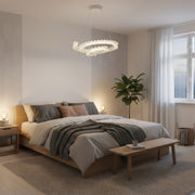LULUS LED PRISM LUMINIS, CRYSTAL ÉS MÉG, 210W, 4 CIRCLES, DIMILE, állítható magasság, hideg/forró/semleges fény, fényűző világítás