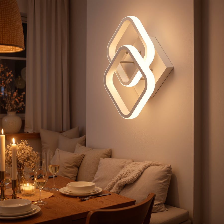 VERTEX Mátrix LED csillár, átlapoló gyémántok, fém keretek, 11 W, 2 gyémánt, hideg/meleg/semleges fény 3000K/4000K/6000K, fehér