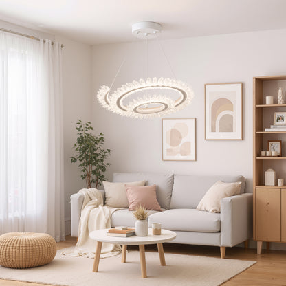LULUS LED PRISM LUMINIS, CRYSTAL ÉS MÉG, 210W, 4 CIRCLES, DIMILE, állítható magasság, hideg/forró/semleges fény, fényűző világítás