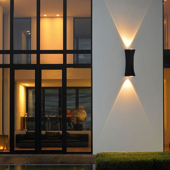 AX220 LED fali lámpa kül- és beltérre, 2 forrás x 10 W, metál, fekete, 3000K kültéri fali lámpa Alapértelmezett cím Alessandro Design