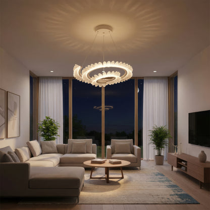 LULUS LED PRISM LUMINIS, CRYSTAL ÉS MÉG, 210W, 4 CIRCLES, DIMILE, állítható magasság, hideg/forró/semleges fény, fényűző világítás
