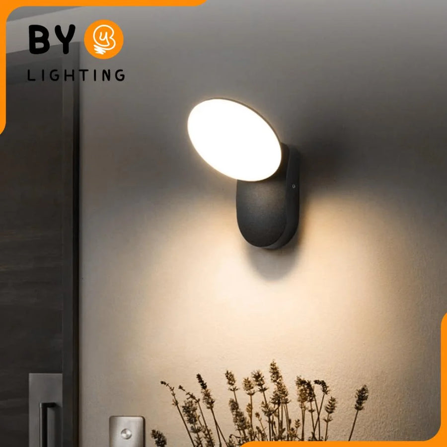 Kültéri LED fali lámpa 10W, AX165, meleg fény 3000K, fekete