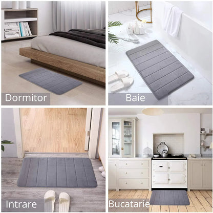 3 db-os fürdőszőnyeg készlet, 50x40 cm, kék, csúszásmentes