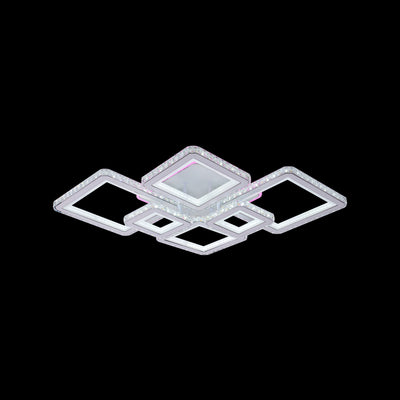 LED -csillár távirányítóval és Quadris RGB 170W, 6 négyzet, hideg/forró/semleges fény, fehér, fehér