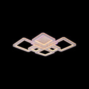 LED -csillár távirányítóval és Quadris RGB 170W, 6 négyzet, hideg/forró/semleges fény, fehér, fehér