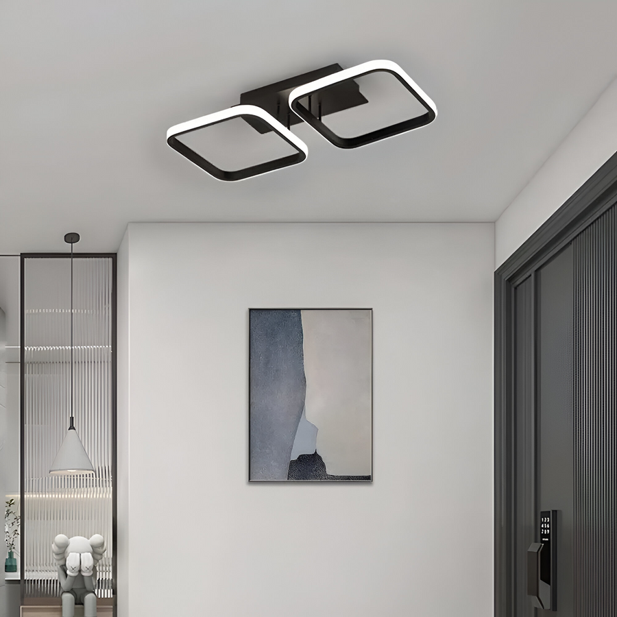 LED LED Vertex 11W, 2 négyzet, lineáris, hideg/forró/semleges fény, fekete