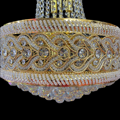Crystal Chandelier fiamma, 6x E14, 45 cm átmérőjű, arany