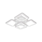 LED -csillár Zoe 96W távirányítóval, 5 négyzet, hideg/forró/semleges fény, instabil, fehér