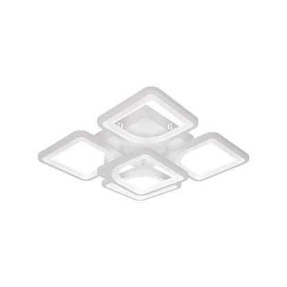 LED -csillár Zoe 96W távirányítóval, 5 négyzet, hideg/forró/semleges fény, instabil, fehér