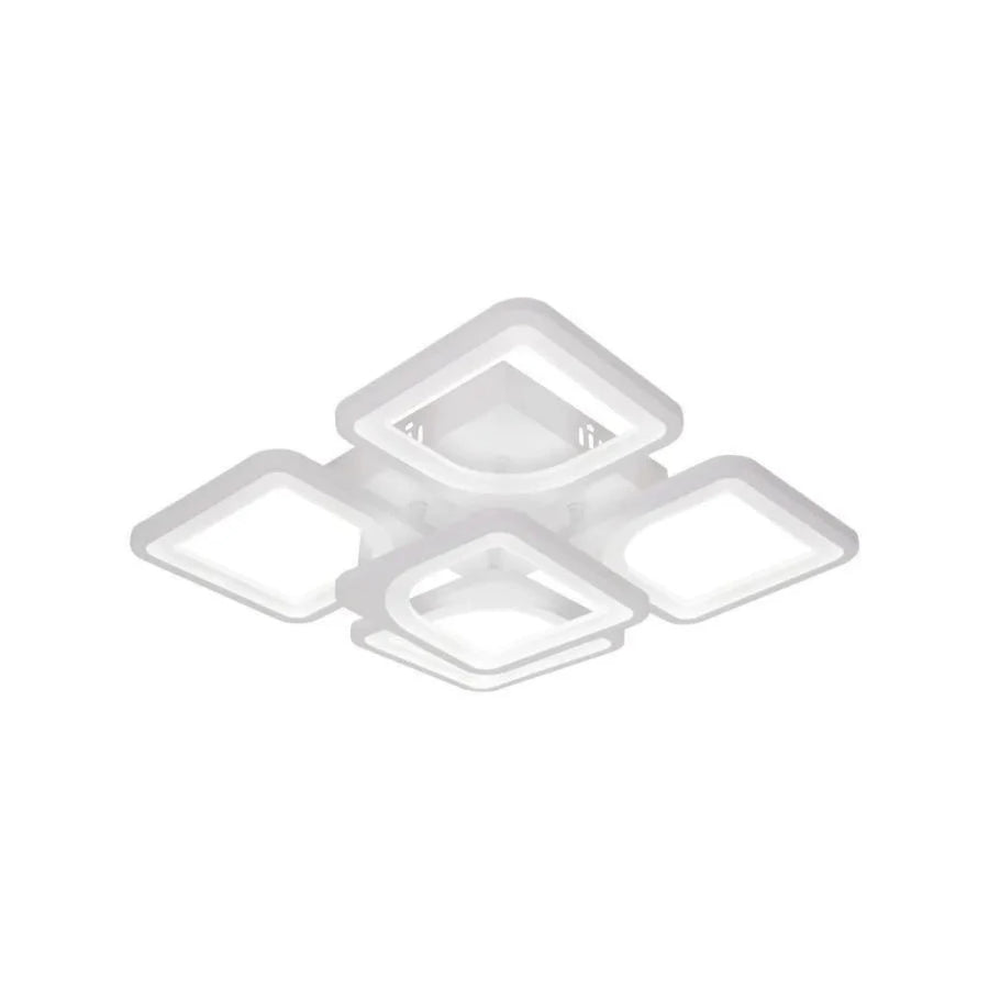 LED -csillár Zoe 96W távirányítóval, 5 négyzet, hideg/forró/semleges fény, instabil, fehér