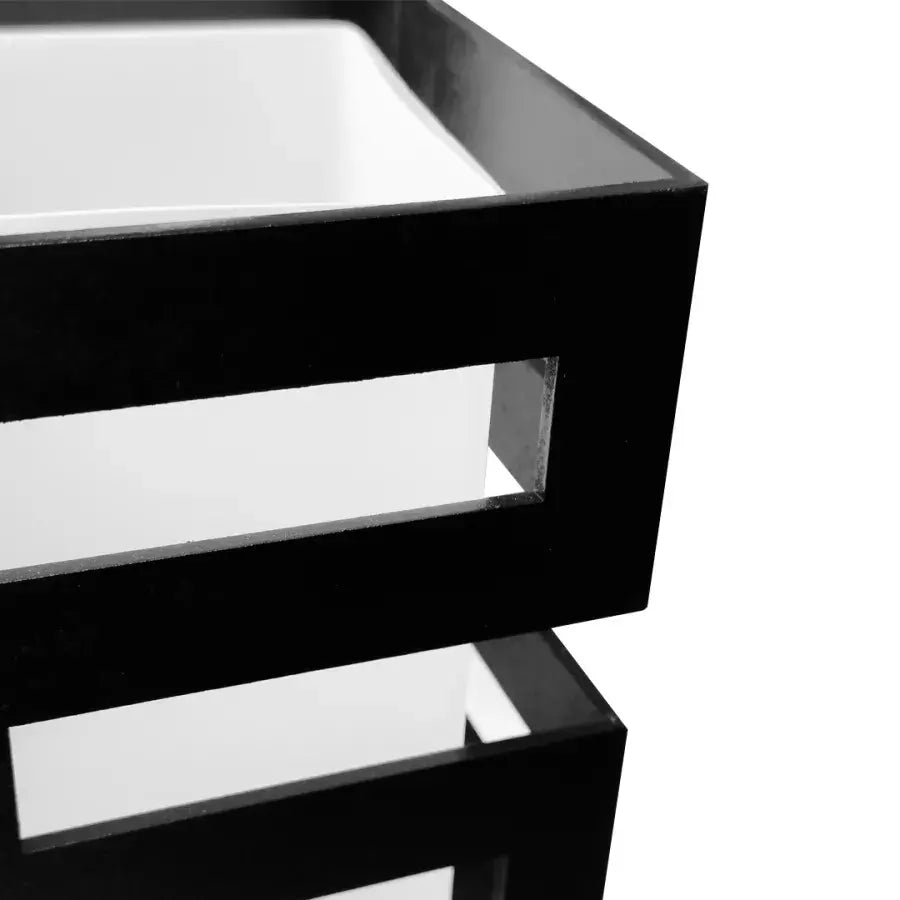 Lust Wood Vanja fa négyzet alakú lámpákkal 4 x Dulie E27 Fekete Fehér