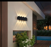 Kültéri és beltéri LED fali lámpa, 4 forrás x 1W, IP65, ABS, fekete, 3000K