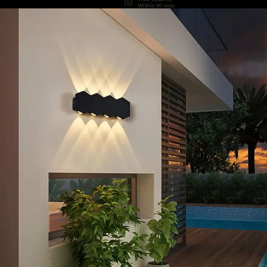 LED fali lámpa AX231, külső és belső, 8 forrás, 16W, fekete, 3000K Kültéri fali lámpák Alapértelmezett cím Alessandro Design