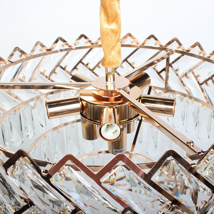 WINDSOR Nobile kristálycsillár 5xE14, átmérő 39 cm, fényes arany, állítható magasság