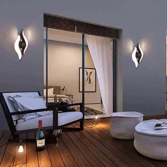 Kültéri és beltéri LED fali lámpa, 4 forrás x 1W, IP65, ABS, fekete, 3000K