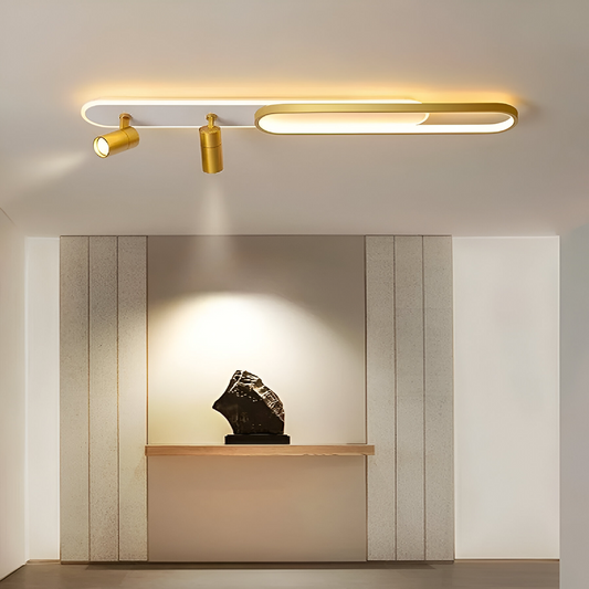 LED LED Filberto, 69W, hideg/meleg fény/semleges állítható akril projektor és fehér és arany fém