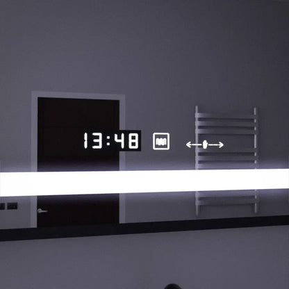 Téglalap alakú LED -tükör 120x80cm mozgásgátló érzékelő Marcello Dispanting óra leolvasztó rendszer
